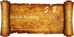 Sulik Bianka névjegykártya